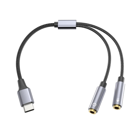 Headsets Mic Splitter Adapters 3.5mm/USB C Extension Cable 3.5mm Male ...