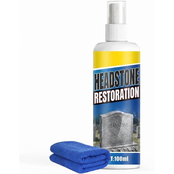 Headstone Cleaner Spray for Graves - Granite, Marble and Stone Monument Stain Remover, Restores and Protects Cemetery Memorials