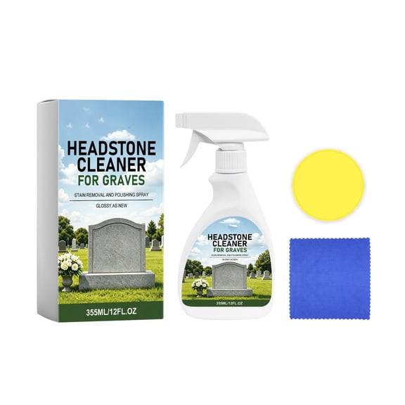 Headstone Cleaner for Graves & Memorials, Tombstone Cleaner Spray, Removes Stubborn Dirt, Ideal for Granite, Marble, Limestone