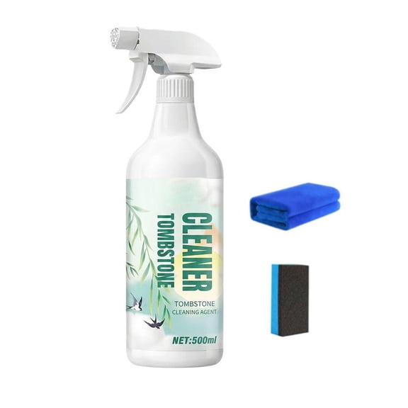 Headstone Restoration & Cleaning Spray, 500ml Cemetery Headstone Cleaner for Graves, Tombstone & Monument Cleaning Spray, Restores & Cleans Marble, Granite, Concrete, Slate, Limestone