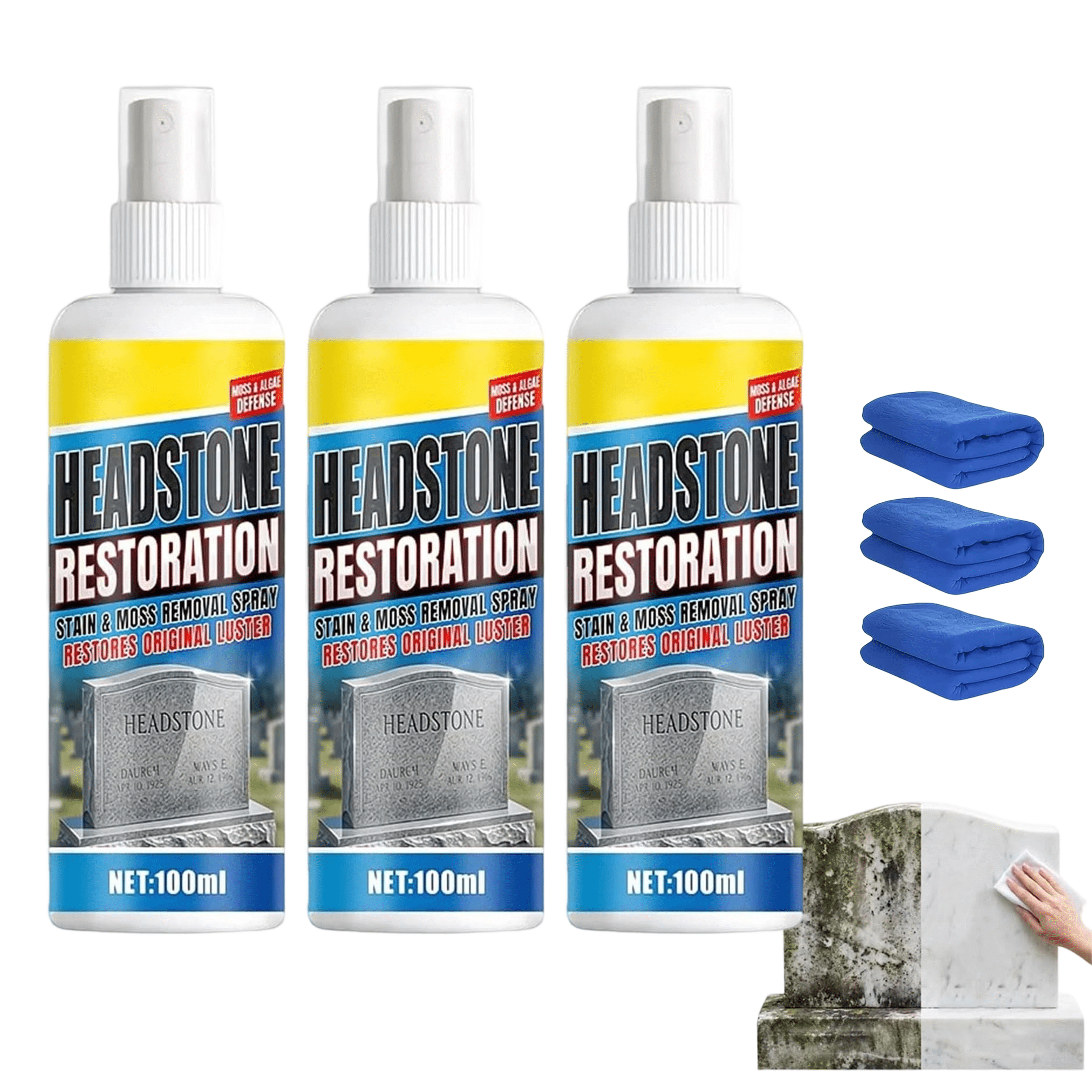 Headstone Restoration & Cleaning Spray, Professional Tombstone ...