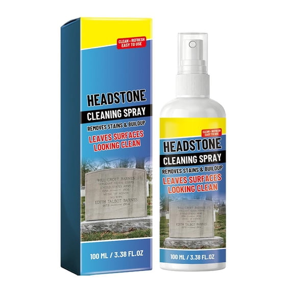 Headstone Restoration & Cleaning Spray for Memorial Stones, Granite Marble Monument Cleaner