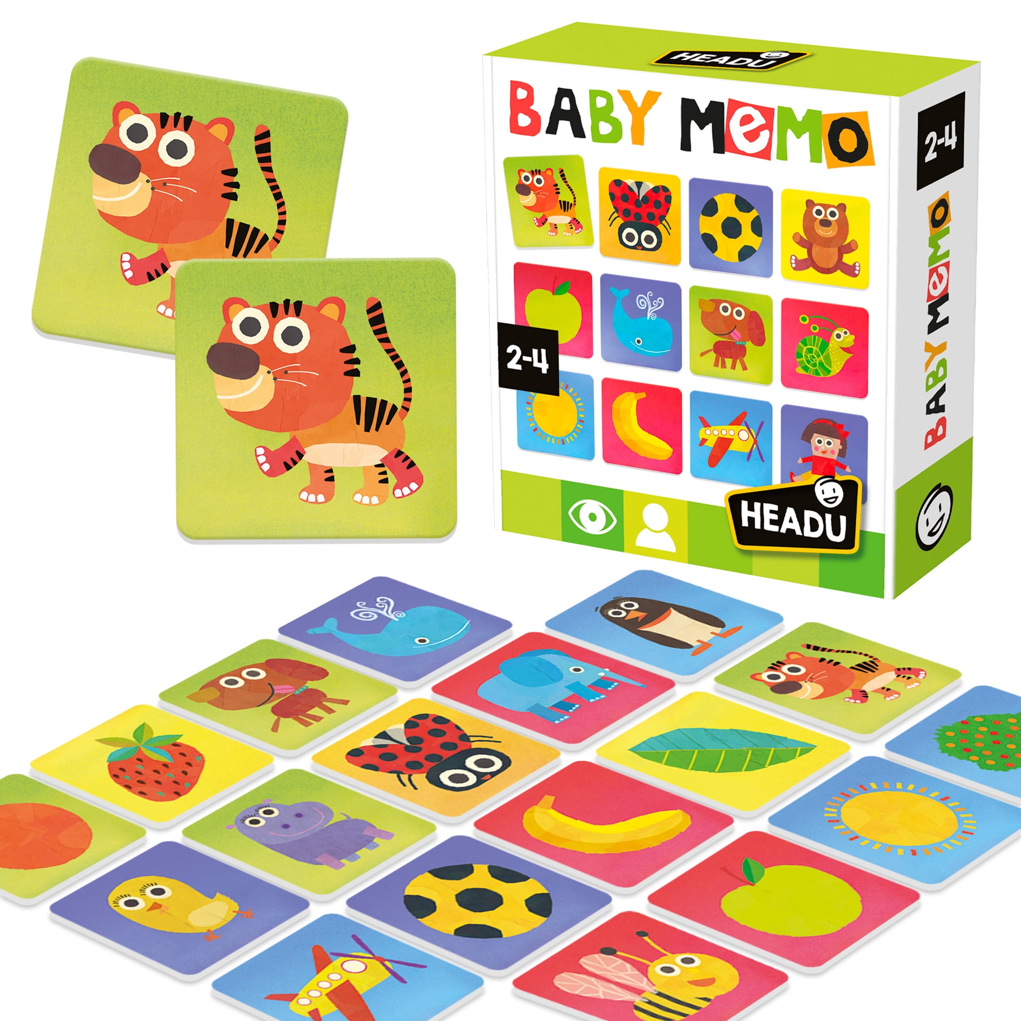 Headu: Tactile Baby Memo – Memory & Matching Pairs Game, Jumbo Textured Tiles, Sensory Play, Color-Shape-Pattern Recognition Development, Toddlers 2-4