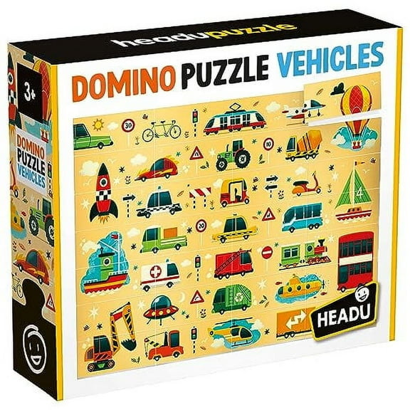 Headu Domino Puzzle Vehicles Educational Toys for ages 3-99 Years Old