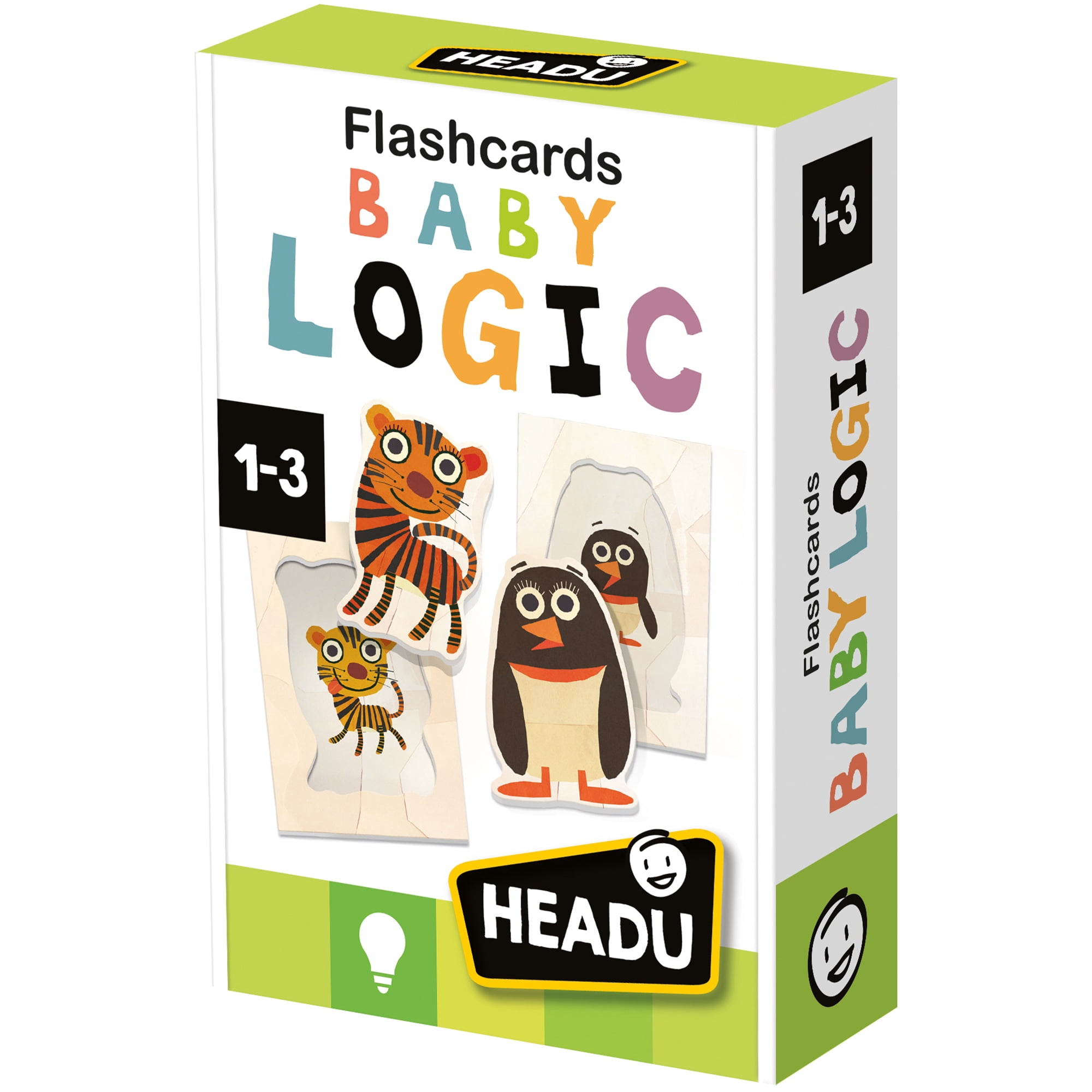 Headu: Flashcards - Baby Logic - Animal Matching Game, Flip Card Scene Assembly Play Puzzle, Shape & Image Relationship, Montessori Toy, Toddlers 1-3