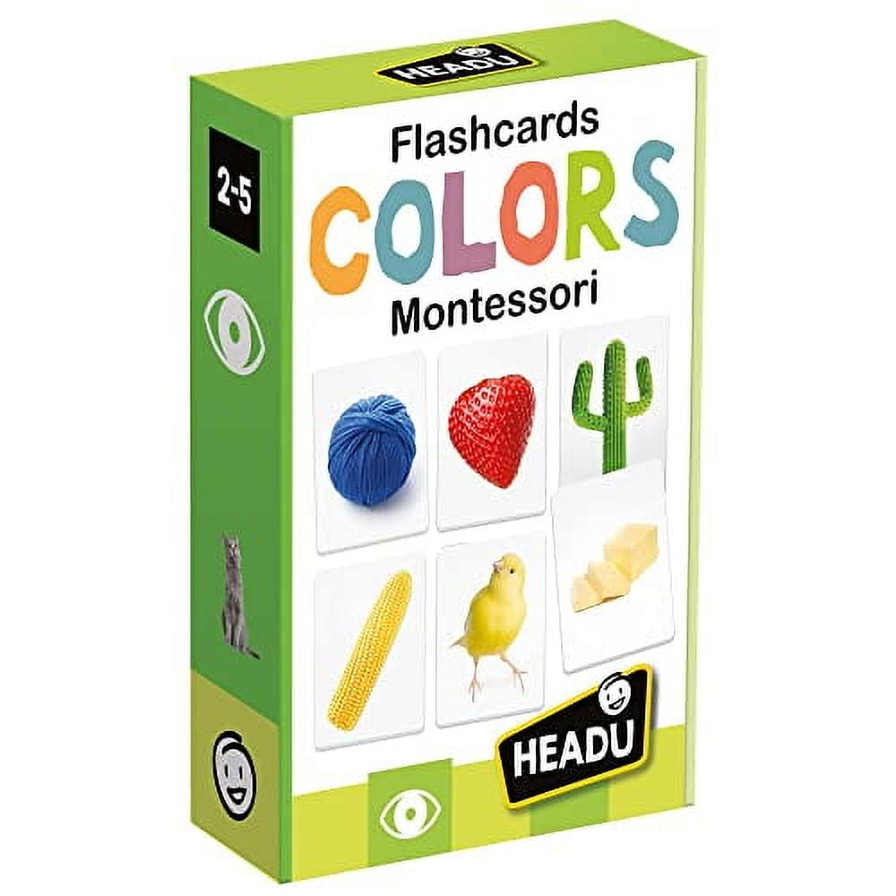 Headu: Maxi Flashcards - Colors - Sorting & Matching Game, Large Illustrated Cards, Visual Association Play, Preschool Montessori Activity Toddler 2-5