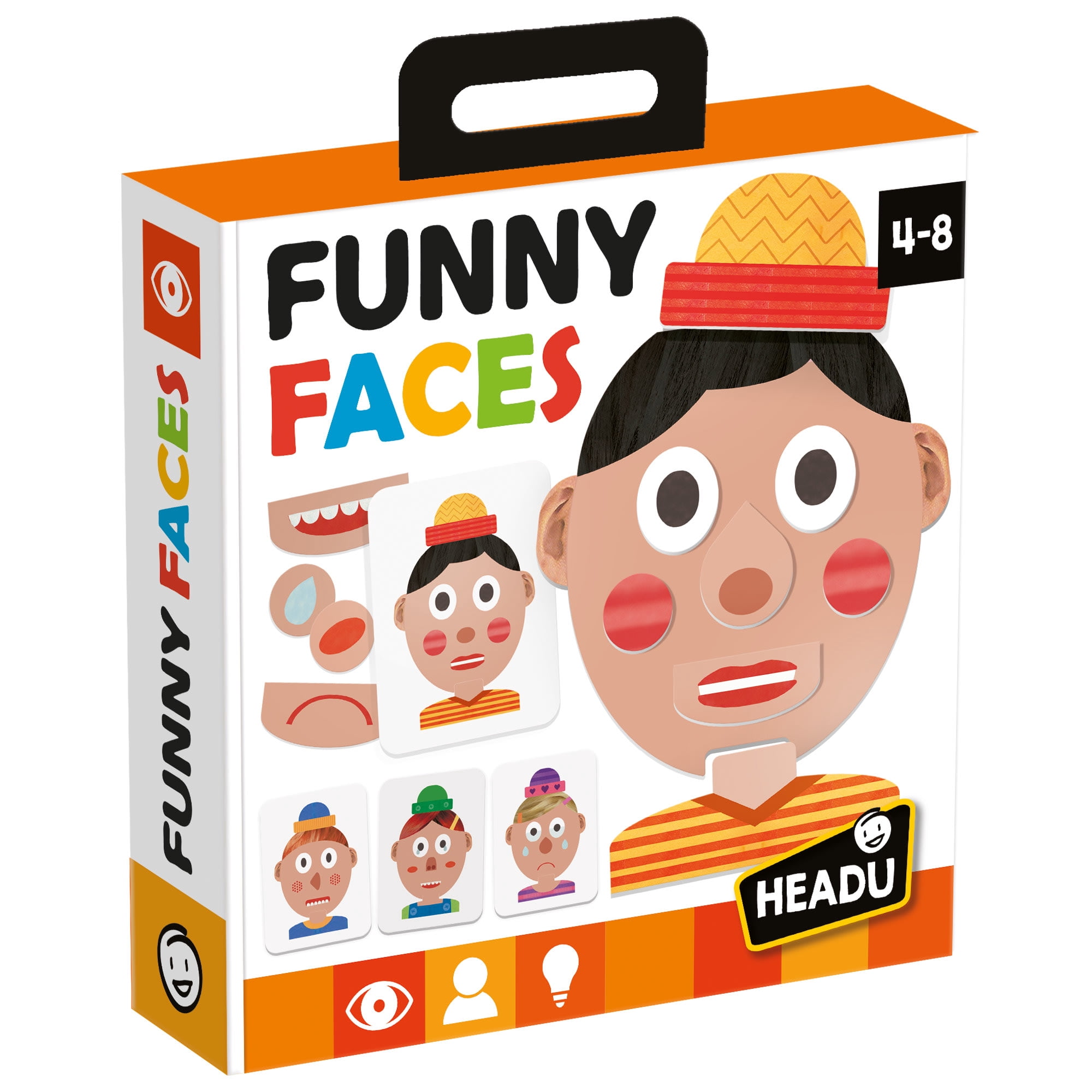 Headu: Funny Faces - Bingo Game, Creativity That Makes You Laugh, Recognize Emotions & Facial Expressions, Memory & Imagination, Kids 4+, 1-4 Players