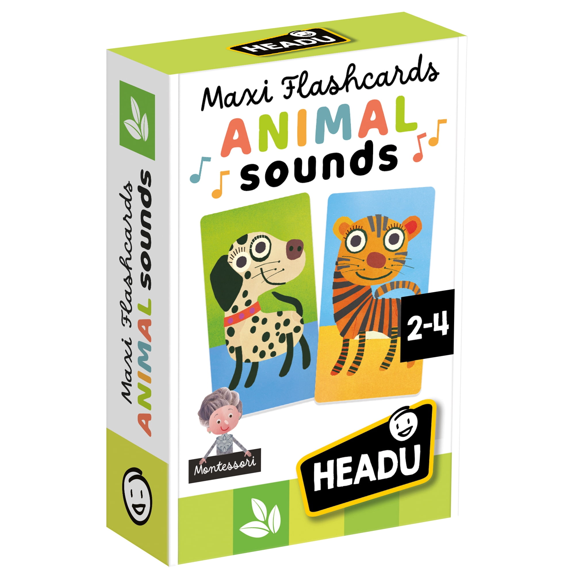 Headu: Maxi Flashcards - Animal Sounds - Sensory Recognition Game, Large Illustrated Cards, Interactive App Play, Montessori, Preschool, Toddlers 2-4
