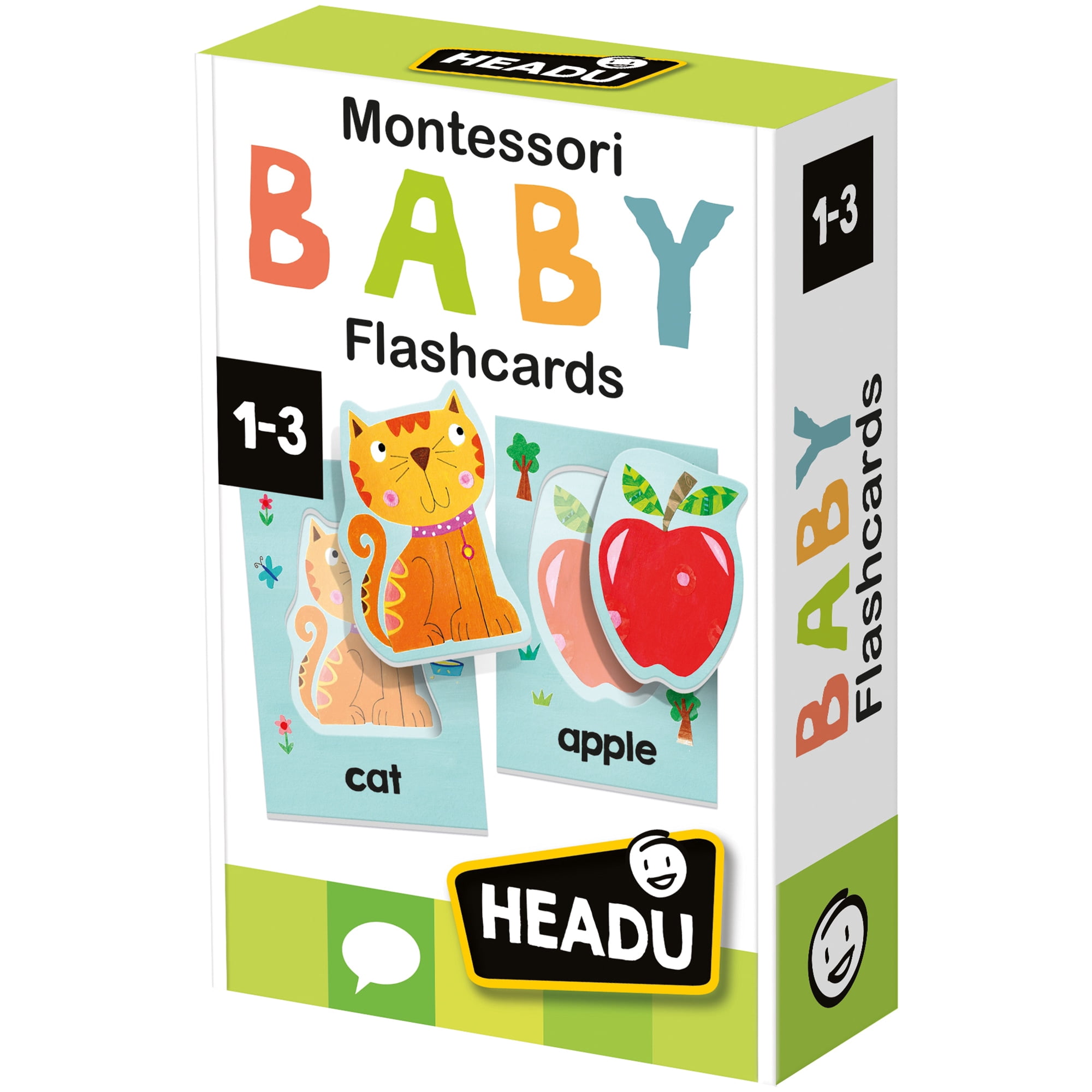 Headu: Flashcards - Baby Montessori - Shapes & Image Matching Game, Visual Association Play, Large Illustrated Cards, Preschool Activity, Toddlers 1-3