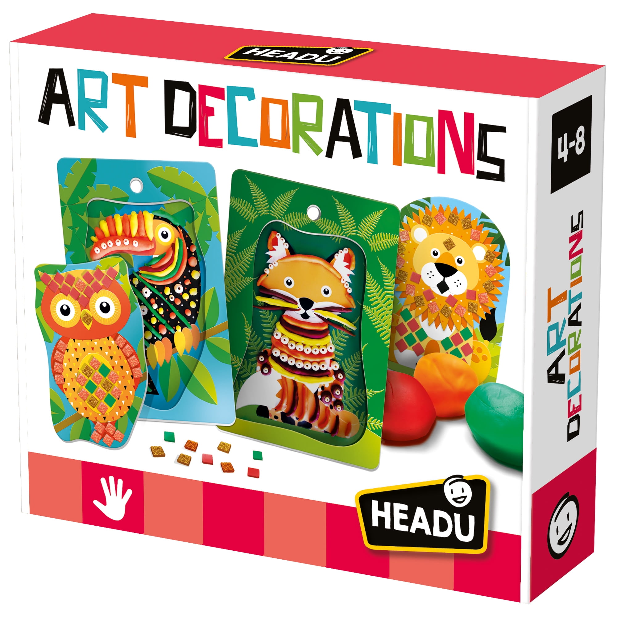 Headu: My First Art Decorations - Build Animal Hang Photos & Magnets, Mold Clay, String Beads, Tactile Crafts, Creative Dexterity Techniques, Kids 4+