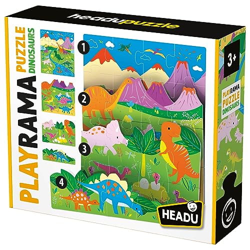 Headu Playrama Puzzle The Dinosaurs Educational Toys for ages 3-99 Years Old