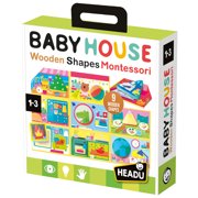Headu Wooden Shapes Montessori - Baby House - Animal & Objects Matching Game, Sorting & Tile Positioning Activity, Scene Puzzle Play, Toddlers 1-3