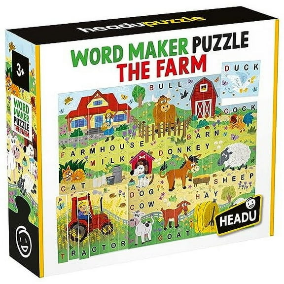Headu Word Maker Puzzle The Farm Educational Toys for ages 3-99 Years Old