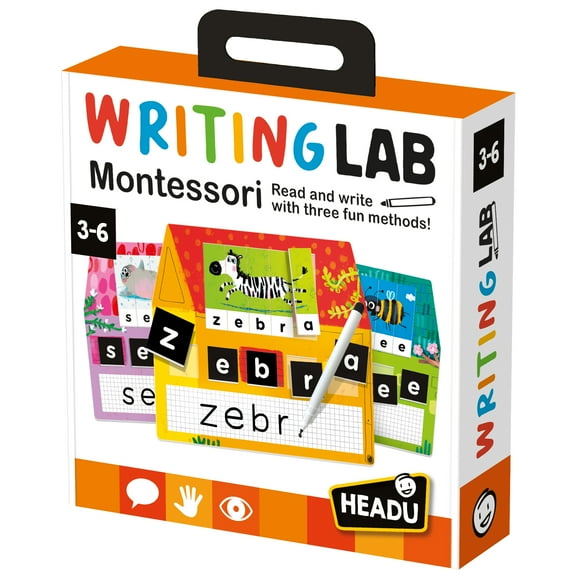 Headu Writing Lab Montessori - Writing Practice for Kids Ages 3-6, Educational Montessori Toys for 3 4 5 6 Year Old Boys Girls, Preschool Learning Activities, Learn to Write for Kids, Teaching Games