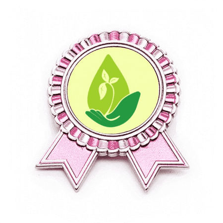 Headwaters Environmental Greening Badge Brooch Pin Pink Winner Award Medal