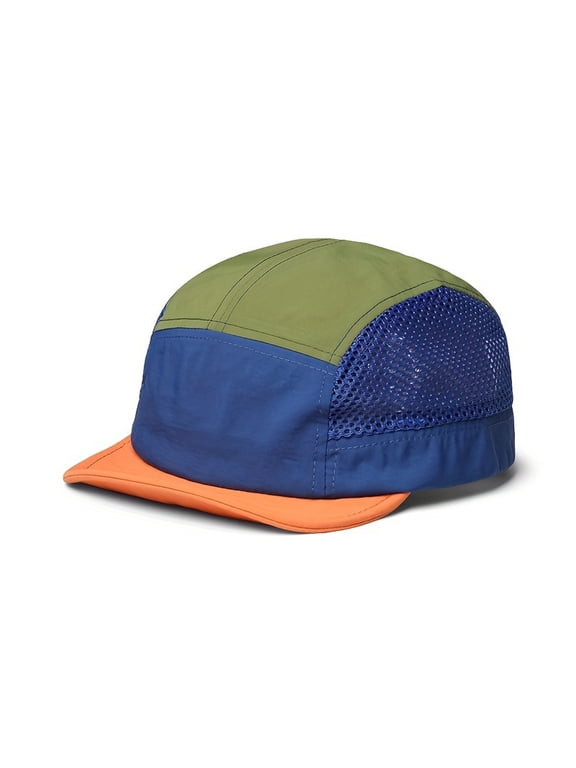 Headwear 5 Panel Running Hat-Lightweight Breathable Nylon Trail Runner Hats-Camper Hat -Flat Brim Runners Hats Green