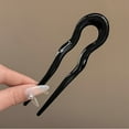 thumbnail image 1 of Headwear Elegant U-Shaped Tortoiseshell Acetate Hair Styling Tools Hair Fork Hair Sticks Hairpin Hair Bun BLACK, 1 of 8
