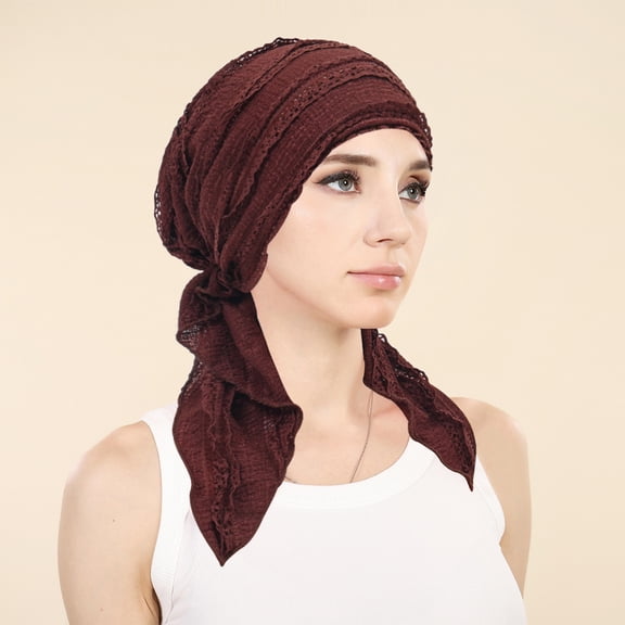 Headwear for Women Pre-Tied Head Scarf Turban, Soft Lightweight Chemo Hat, Full Head Coverage Cancer Headwear, Easy Wear Head Cover for Hair Loss Daily Head Wrap