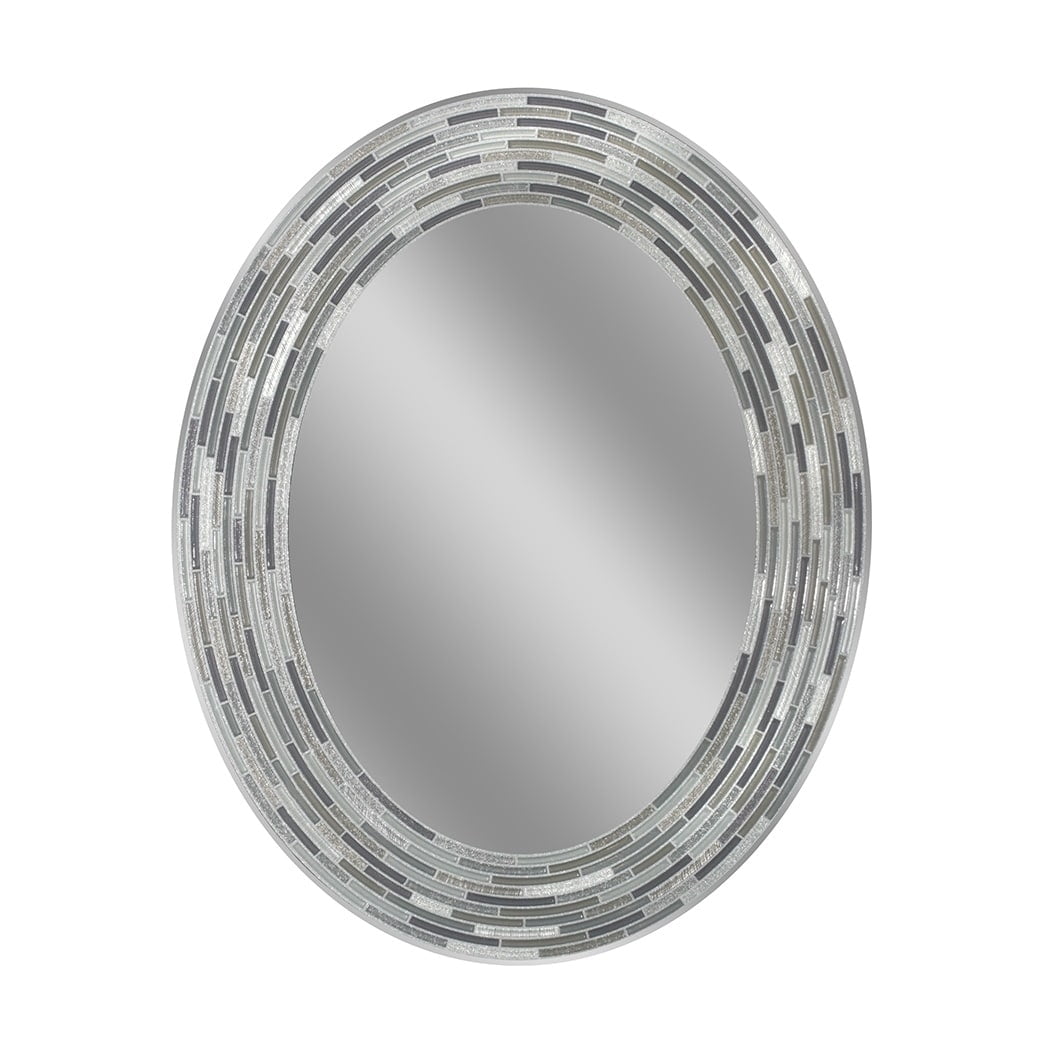 Headwest Inc Headwest Reeded Charcoal Tiles Oval Wall Mirror - Black/Grey - 23 X 29