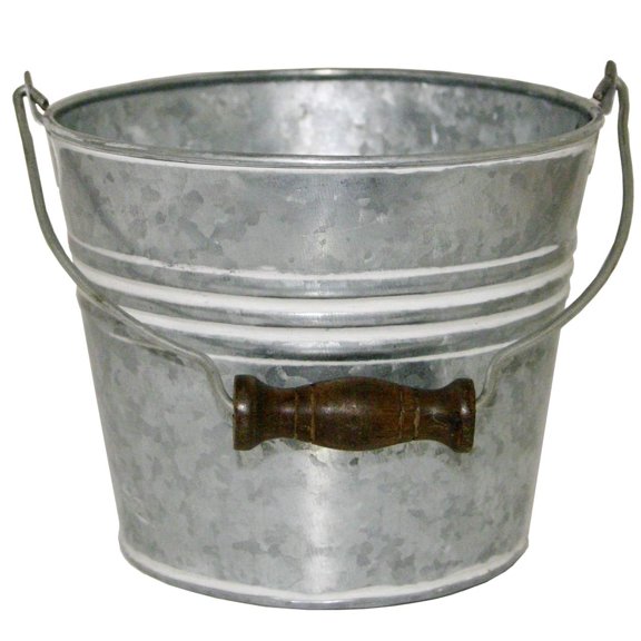 Headwind 6" Banded w/Handle - Galvanized w/White Wash
