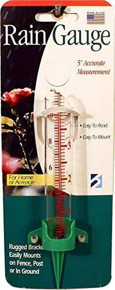 Clear Glass 5-Inch Rain Gauge with Mounting Bracket