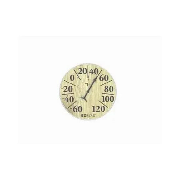 Headwind Consumer Products 140352 8 in. Dial Thermometer with Whiskey Barrel Wood Look