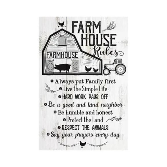 Headwind Consumer Products 140357 Farm House Rules Indoor & Outdoor Metal Sign
