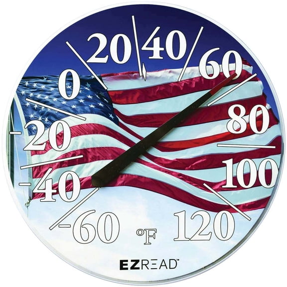 Headwind Consumer EZ Read USA Flag Wall Thermometer - Plastic - 12.5 In, Multicolor