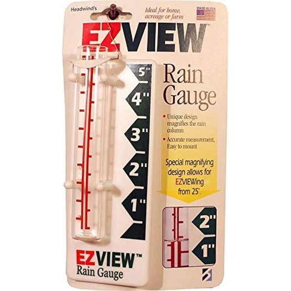 Headwind EZ View 5" Capacity Rain Gauge, Clear
