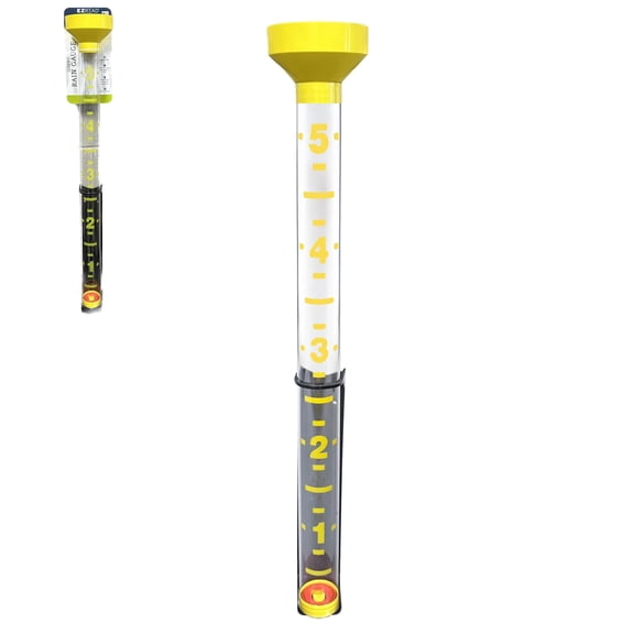 Headwind EZRead 26 Oversized Professional Outdoor Mountable Rain Gauge with DebrisGuard Funnel, Heavy Duty, All Weather, High Visibility Float, Frost-Resistant Design, Made in USA, Yellow Color