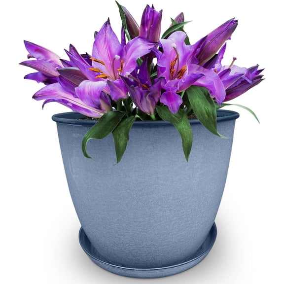 Headwind Glazed Ironstone Edison Collection – 5" Capri Blue Flower Pots for Indoor Plants – Modern Plant Pot Indoor with Drainage –Perfect for Snake Plant, Aloe Vera & Garden Décor by Robert Allen