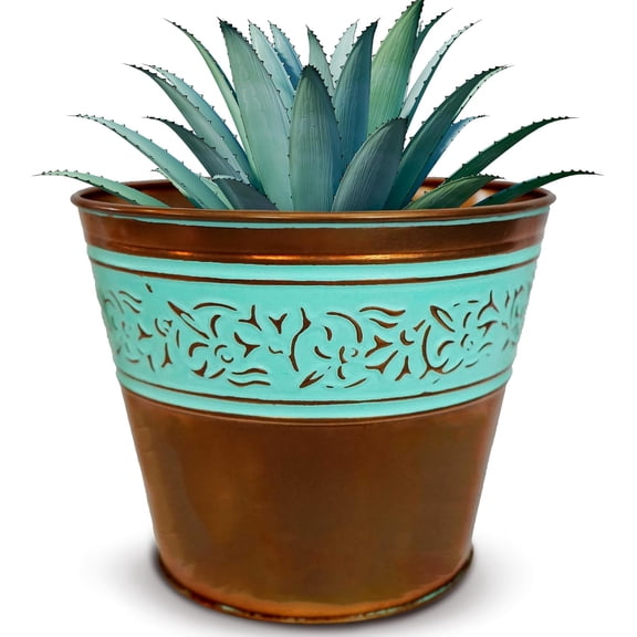 Headwind IronLite Hanover Collection – 4" Vintage Copper Decorative Plant Pot – Lightweight Elegant & Durable Weather-Resistant Pots for Indoor and Outdoor Use by Robert Allen