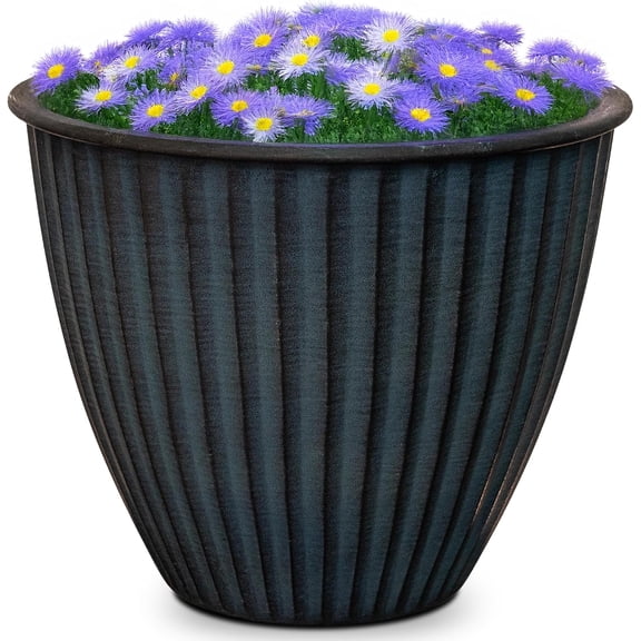 Headwind Monroe Natural Ironstone Collection - 6 Inch Ocean Blue Plant Pot – for Succulent Pots, Flower Pot, Planters for Indoor Plants & Outdoor Planter Pots for Plants by Robert Allen