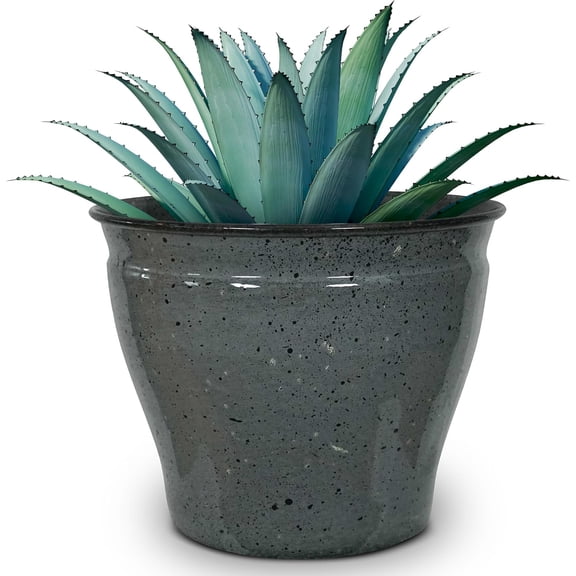 Headwind Riverside Collection – 6" Calcite Grey Glazed Decorative Plant Pots Indoor with Drainage & Outdoor - Modern Flower Pot Weather-Resistant Lightweight Planter by Robert Allen