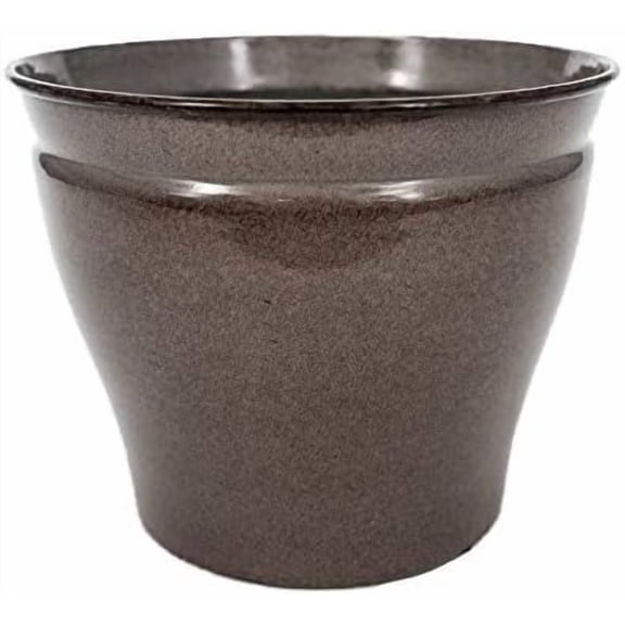 Headwind Robert Allen Home & Garden  Classic Ironstone Metal Flower Pot - Indoor Outdoor Planter, Durable, Rust Resistant, Weatherproof Materials, 12" Size, Pebblewood Brown