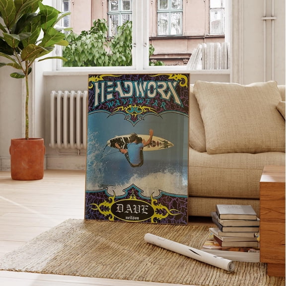 Headworx Wavewear Surf Poster 90s Surf Magazine Poster Retro Surfing Poster Y2k Grunge Wall Art Vintage Surf Print Teen Room Decor, Poster Only
