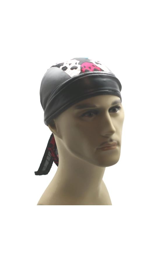 Headwrap Cotton Leather Like Du-Rag Doo Rag Multicolor Skulls