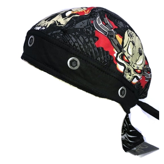 Headwrap DANBANNA DELUXE Bolts & Flames Du-Rag Doo-Rag Bandana FREE SHIPPING