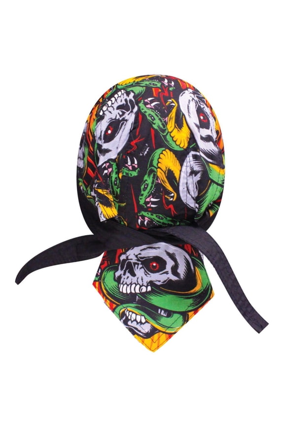 Snake Bite Doo-Rag Skull Cap Bandana, Unisex, One Size