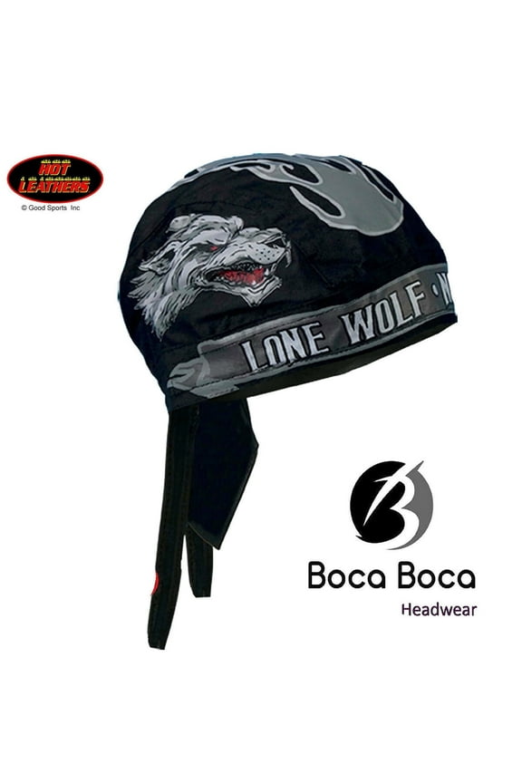 Headwrap LONE WOLF NO CLUB Hot Leathers Premium Bandana DuRag Sweatband