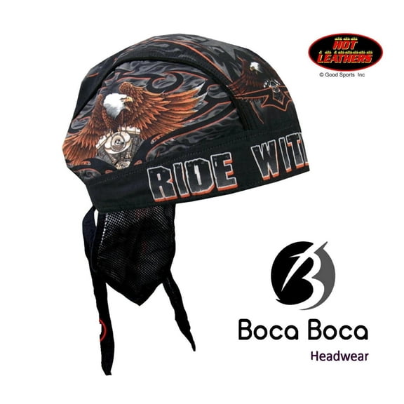 Headwrap RIDE WITH PRIDE Hot Leathers American Eagle Bandana DuRag Skullcap