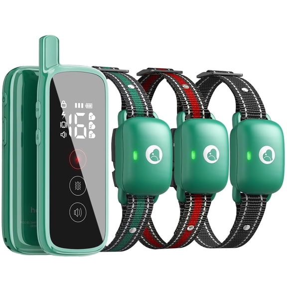 Heaflex 3-Dog Electric Training Collar With Remote Shock Collar For 3 Dogs Tailored For Small Dogs 5-120 Lbs Dogs, 2600ft Range, 3 Training Modes, Ipx7 Waterproof, Touchscreen Control