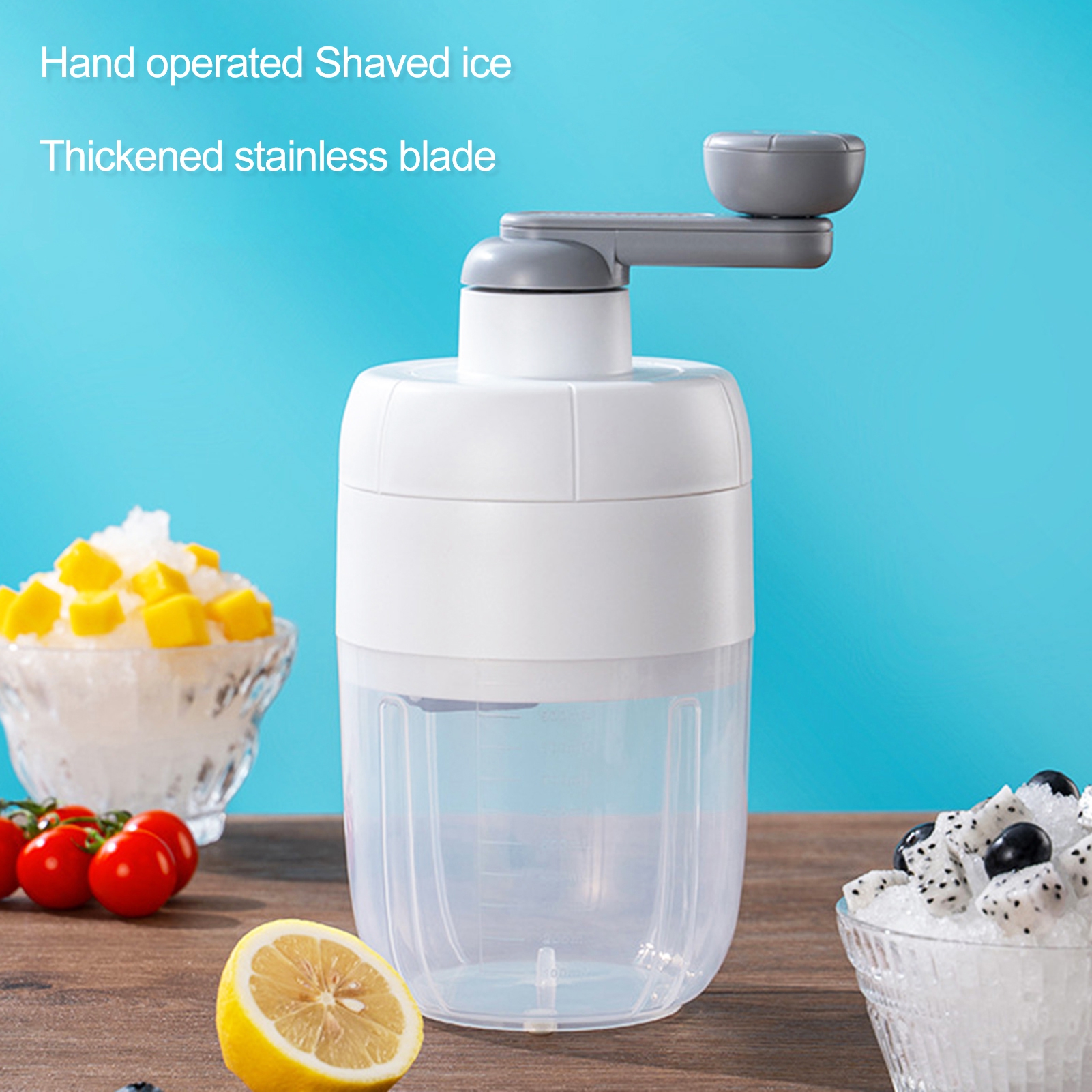 Heajfvd 1 Set Manual Shaving Machine with Mold Sharp Blade Effortlessly Crush Ice Rotary Grinding Ice Crusher for Kitchen