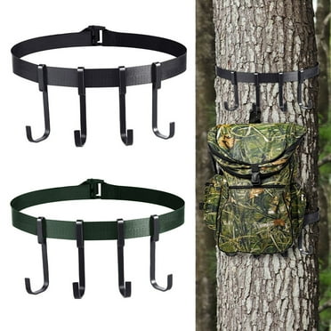 Heajfvd 1 Set Treestand Strap Hanger Strong Load-bearing Quick Release with Multi Hooks Wear Resistant Hunting Treestand Strap Hook Gear Hanger Accessory for Camping