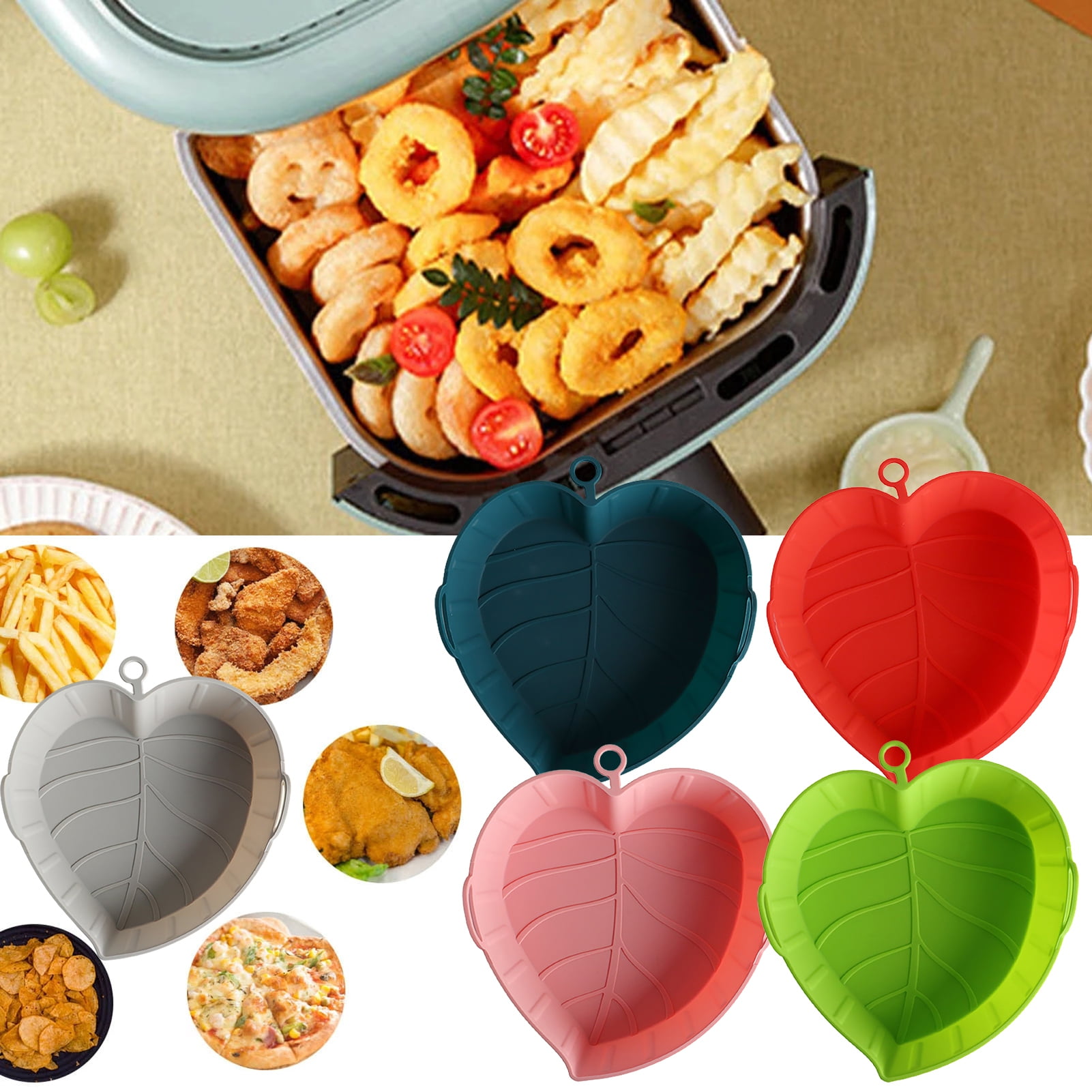 Heajfvd Baking Tray Nonstick Waterproof Food Grade Silicone Heart Leaf