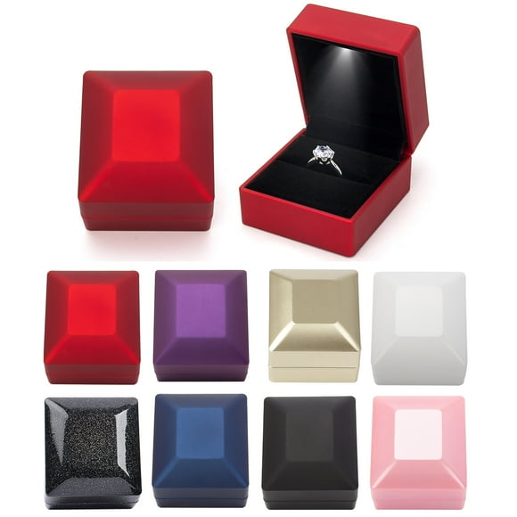 Heajfvd Luminous Ring Box with LED Light Compact Design Portable Soft Lining Engagement Ring Box Jewelry Gift Box