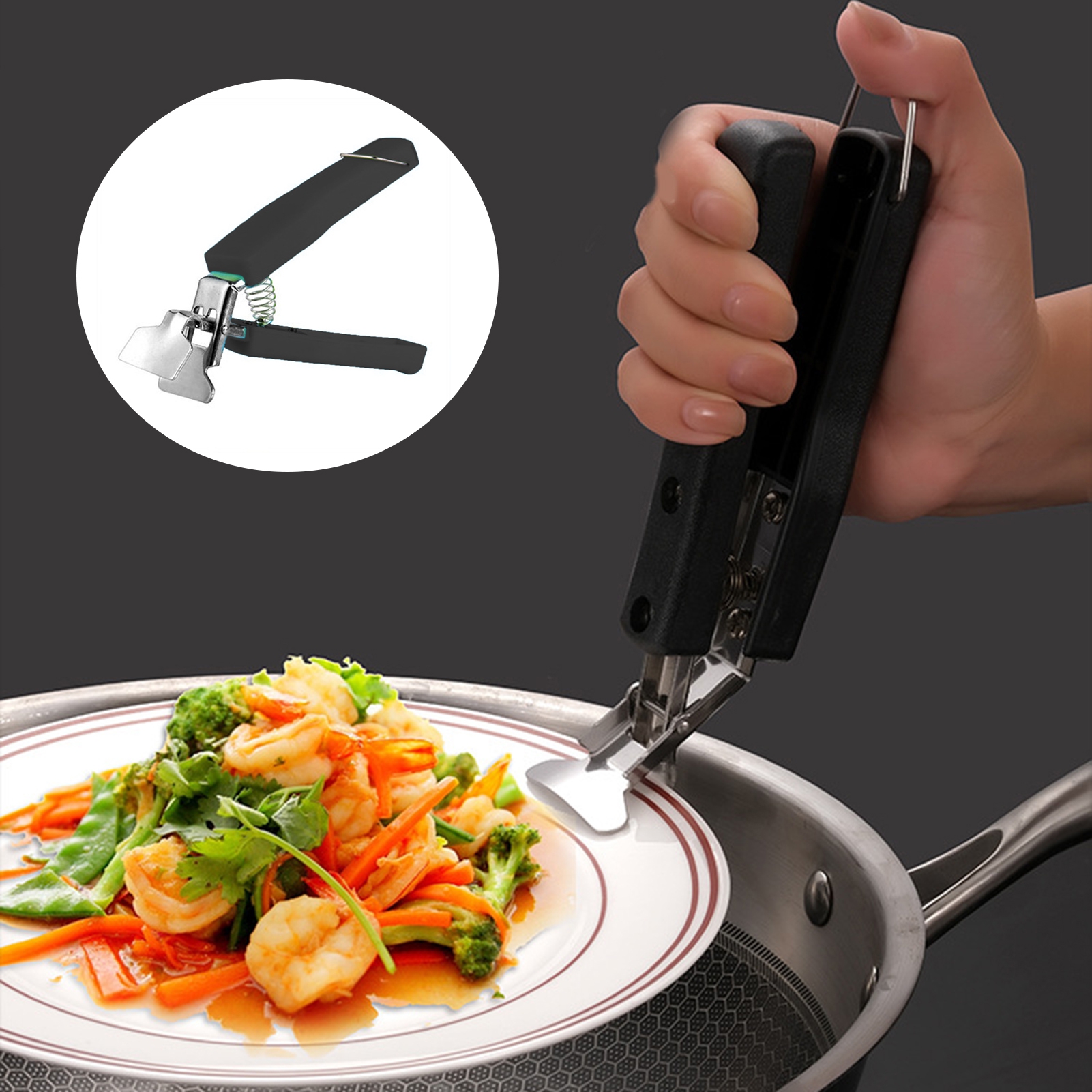 Heajfvd Non-slip Ergonomic Handle Spring Design Bowl Clip Anti-scalding ...