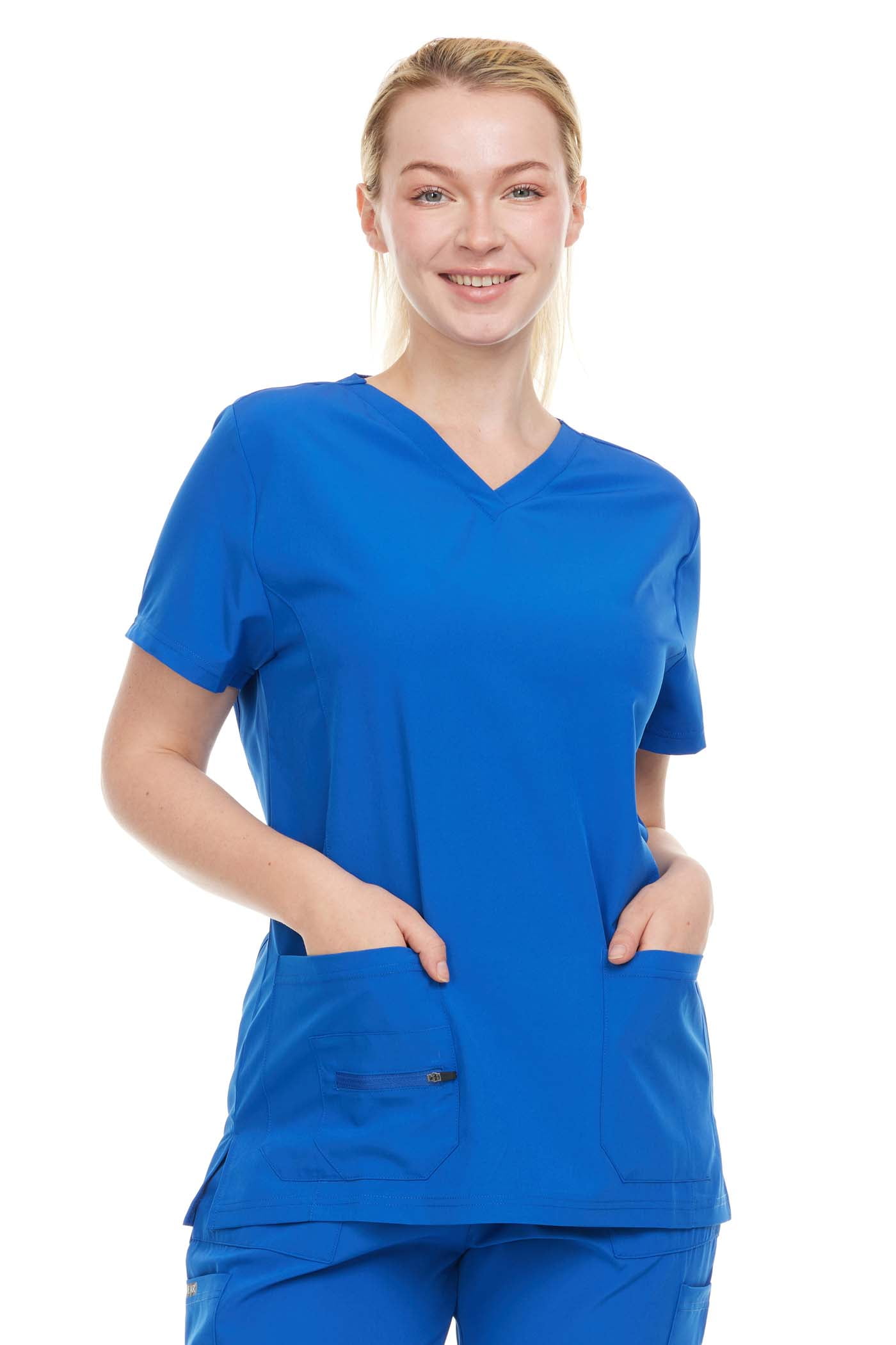 Heal + Wear Women Scrubs Top V-Neck Short Sleeve Female Medical with ...