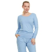 Heal Wear Women's Under Scrub T-Shirt Female Crew Neck Long Sleeve Top Lavender Size Small