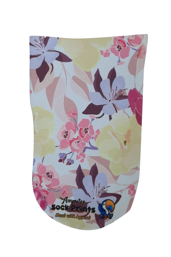 Heal with Appeal Amputee Sock Colorful Soft Flowers Lview V1 3ply Stump Sock